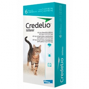 Credelio Cat by Elanco - Противопаразитарные жевательные таблетки Кределио от блох и клещей для котов 2 - 8 кг
