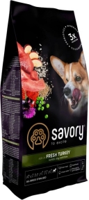 Savory All Breed Sterilized со свежим мясом индейки сухой корм для стерилизованных собак 1 кг