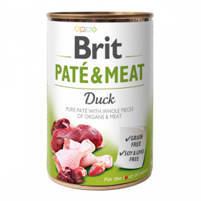 Brit Pate & Meat Dog консерва для собак з качкою 400г