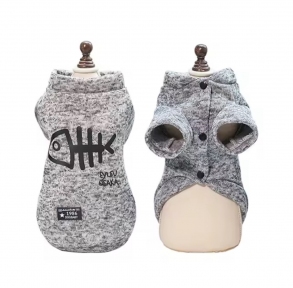 Свитер рыбий скелет серый