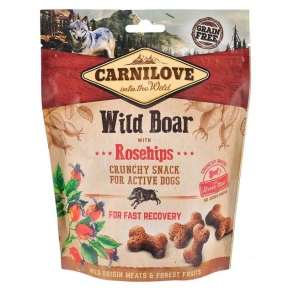 Ласощі Carnilove Crunchy Wild Boar with Rosehips - беззернові для собак усіх порід з диким кабаном 200 г