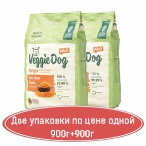 Green Petfood VeggieDog Origin - вегетарианский корм для собак 900г+900г