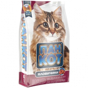 Пан-Кот Говядина сухой корм для кошек 10 кг