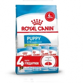АКЦІЯ Royal Canin X-Small Puppy для цуценят мініатюрних порід до 10 місяців, 1.5 кг + 4 паучі