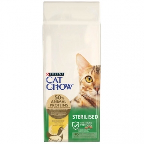 Cat Chow Sterilised сухой корм для стерилизованных кошек с курицей