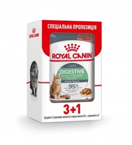 АКЦІЯ Royal Canin Digest Sensitive Gravy pouch Вологий корм для котів з чутливим травленням з домашньою птицею 3+1 до 85 г