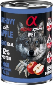 Корм Alpha Spirit Anchovy with Red Apple влажный для взрослых собак с анчоусами и яблоками 400 г.