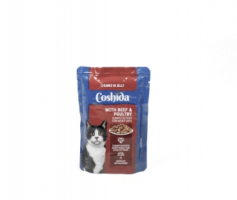 Пауч Coshida в желе с говядиной и птицей, 100 г