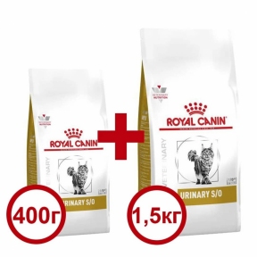 Акция Сухой корм Royal Canin Urinary SO 1,5кг + 400г в подарок