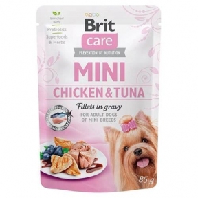 Brit Care Mini  Pate pouch Влажный корм для щенков филе курицы и тунца 85 г