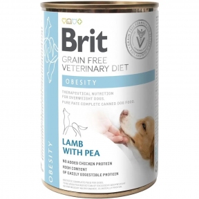 Brit GF Veterinary Diets Dog Obesity Вологий корм для собак при ожирінні та надмірній вазі, з ягнятком та горохом, 400 г