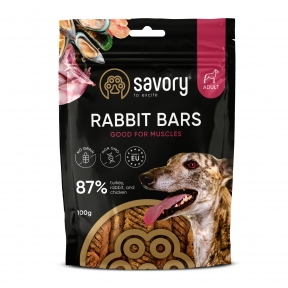 Джерки Savory Bars With Rabbit, батончики с кроликом 100 гр.