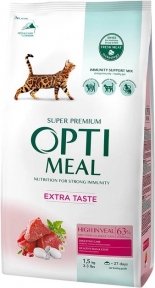 АКЦІЯ Optimeal Повний раціональний сухий корм для дорослих кішок з високим вмістом телятини 1.5 кг