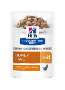 Hill's Prescription Diet k/d Влажный корм для кошек, поддержка функции почек, с курицей 85 г