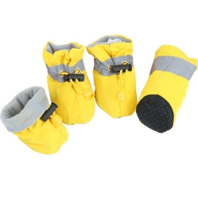 Ботиночки для собак плащевка на флисе №1 50х35 см желтые