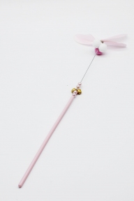 Вудка з помпоном і пір'ям Рожева 46 см.