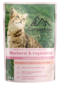 CARPATHIAN Вологий корм для котів макрель з овочами 100г