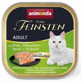 Animonda Gourmet Vom Feinsten Adult Влажный корм для кошек с индейкой и куриной грудкой  100 гр