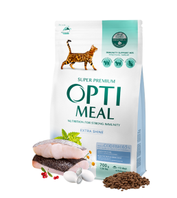 Optimeal сухой корм для кошек с высоким содержанием трески