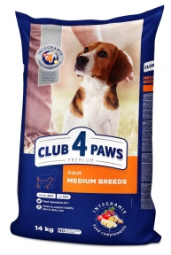 Акция Club 4 paws (Клуб 4 лапы) Medium Bread Duck для собак средних пород с уткой 14кг