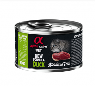 Консерва Alpha Spirit Duck Sterilized Cat з качкою, для стерилізованих котів, 200г.