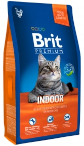 Brit Premium для взрослых кошек живущих в помещении с курицей 1,5 кг INDOR 513246