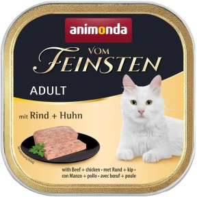 Animonda Gourmet Vom Feinsten Adult Вологий корм для кішок з яловичиною та куркою із зеленню 100 гр