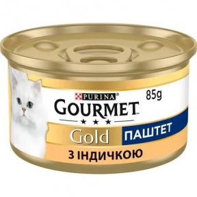 АКЦИЯ Gourmet Gold паштет влажный корм с индейкой для кошек 85 гр