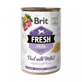 Brit Fresh Veal with Millet - Влажный корм для собак с кусочками свежей телятины и пшеном 400 г