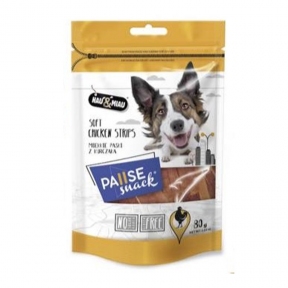 Ласощі для собак м'які курячі смужки (98%)Pause Snack 80г 8215