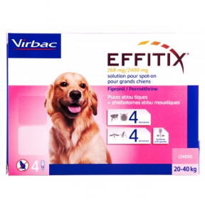 Еффітікс Спот-он краплі на холку для собак Virbac 268 мг/2400 мг 20-40кг