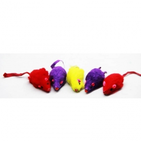 Мышь Цветная натуральная 5 см (набор 5шт)
