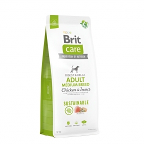 Brit Care Dog sustainable Adult medium корм для собак середніх порід з куркою та комахами