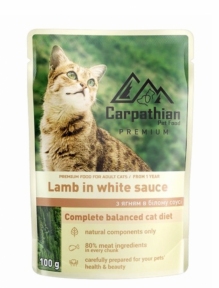 Влажный корм Carpathian Pet Food Lamb in White Sauce для кошек, с ягненком в белом соусе, 100 г