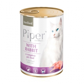 Dolina Noteci Piper cat Консерва с кроликом для стерилизованных кошек 400г 302179