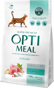 Optimeal сухой корм для стерилизованных кошек и кастрированных котов с индейкой и овсом