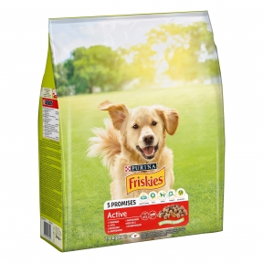 Friskies Active с говядиной сухой корм для взрослых собак с повышенной активностью 2.4 кг