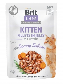 Brit Care Cat pouch с лососем в желе беззерновой влажный корм для котят 85 г