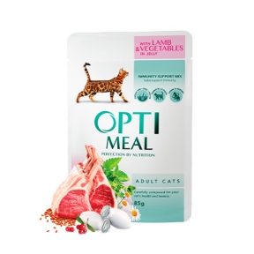 Optimeal ягня і овочі в желе консерви для кішок 85 г