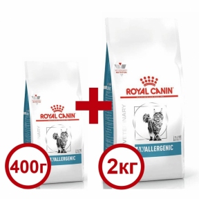 Акция Сухой корм Royal Canin Hypoallergenic для кошек 2,5кг + 400г в подарок