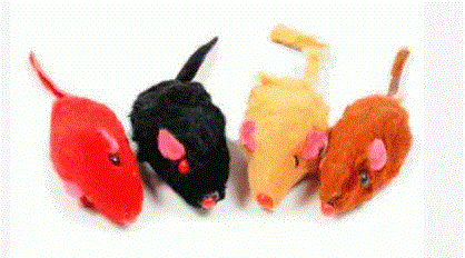 Мышь цветная игрушка для кошек 6см