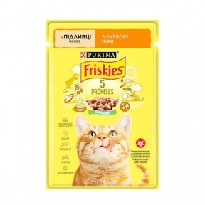 АКЦІЯ Friskies Алюпуч NEW вологий корм з куркою в підливці для котів 85 гр