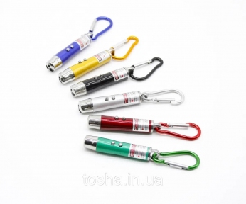 Лазер/фонарик/стробоскоп 3в1 7 см. 