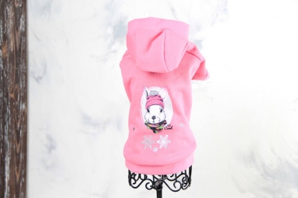 Зая світшот для собак дівчаток на флісі рожевий