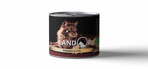 Landor консерва для кошек индейка с уткой 200 г 539015