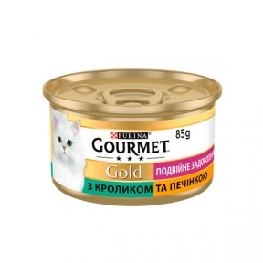Gourmet Gold шматочки для котів із кроликом і печінкою, 85 г