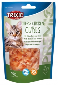 Premio Cheese Chicken Cubes — сырно-куриные кубики для кошек, Трикси 42717