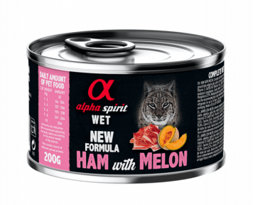 Влажный корм Alpha Spirit Ham with Melon для взрослых кошек, с ветчиной и дыней, 200 г