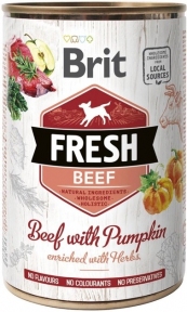 Brit Fresh с говядиной и тыквой влажный корм для собак 400 г