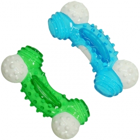 Іграшка для собак кісточка вигнута 12см пластик з віноловою обмоткою SL014